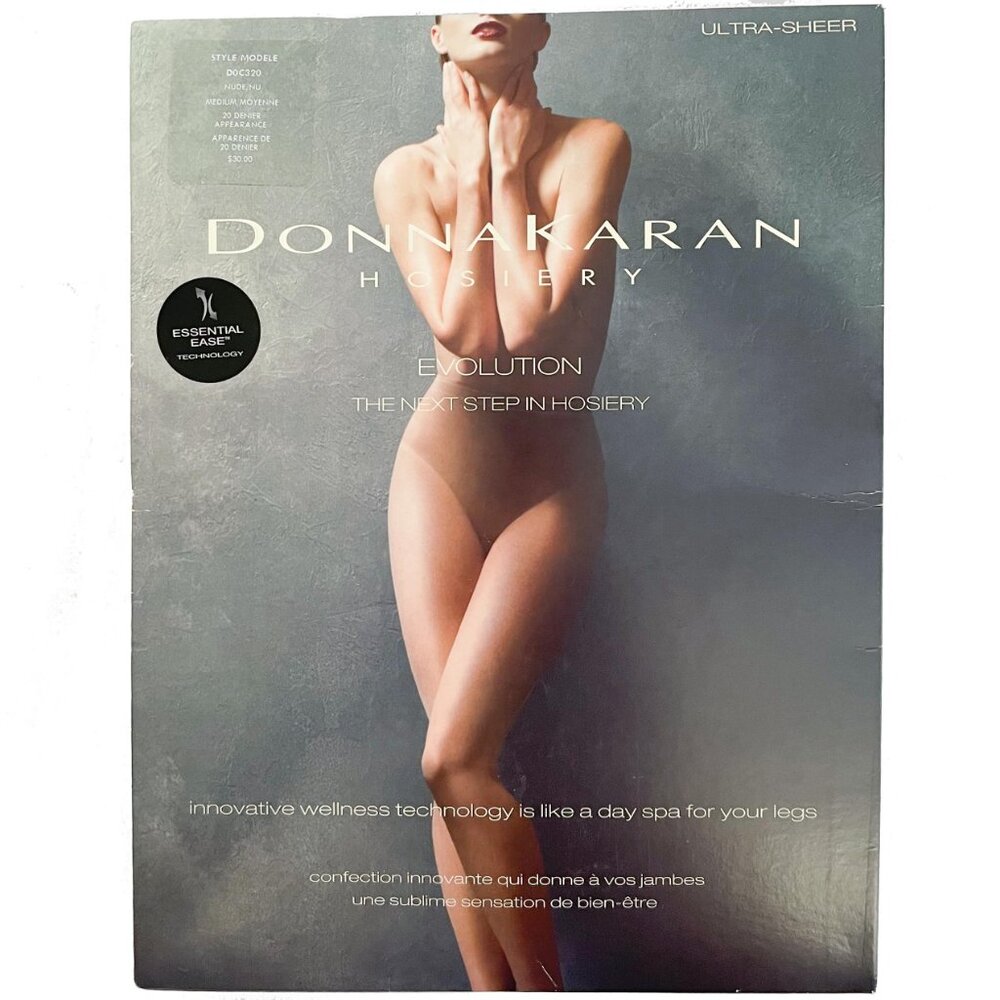 NWT Donna Karen Hosiery Ultra Sheer Nude Essential Ease Tights Size Medium